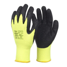 TOP Kesztyű latex mártott kevertszálas TOP WINTER O, narancs/fekete, XL