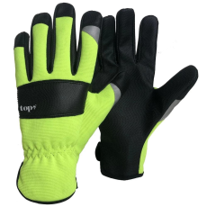 TOP Kesztyű - munkakesztyű - műbőr erősített FLUO 10/XL