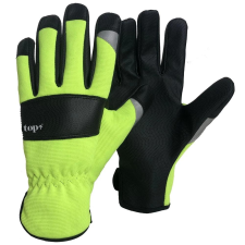 TOP Kesztyű - munkakesztyű - műbőr erősített FLUO 9/L védőkesztyű