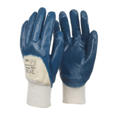 TOP Kesztyű nitril mártott 3/4 erős kopásállóság TOP HEAVY, sötétkék, 9/L