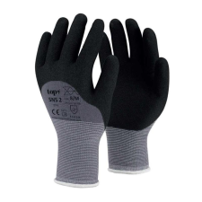 TOP Kesztyű nylon, homokszemcsés nitrilhabba mártott, TOP SNS-2, fekete/szürke, 11 védőkesztyű
