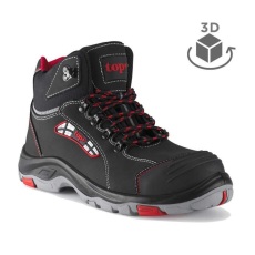 TOP munkavédelmi bakancs S3 SRC orrmerevítővel TOP BROOKLYN MID, fekete/piros, 48