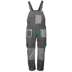 TOP Nadrág kantáros (65%poliészter) TOP GREEN BIBPANTS, szürke, 4XL