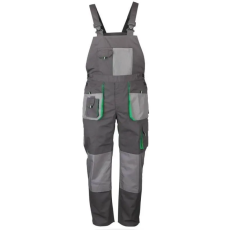 TOP Nadrág kantáros (65%poliészter) TOP GREEN BIBPANTS, szürke, XL