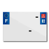 TOP PLAQ Műanyag csík PVC rendszámtáblához cégnévvel (motorkerékpár formátum 210x145) - 82-es megye - Európa (darabra értékesítve) TOP PLAQ  Vázak, idomok, kiegészítők Rendszámtábla tartók