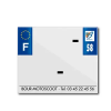 TOP PLAQ műanyag csík PVC rendszámtáblához cégnévvel (motorkerékpár méret 170x145) - 58-as megye - Európa (darabra) TOP PLAQ  Vázak, idomok, kiegészítők Rendszámtábla tartók