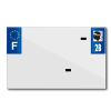 TOP PLAQ műanyag csík PVC rendszámtáblához (motorkerékpár méret: 210x130 mm) – 2B megye – EU, darabonként TOP PLAQ  Vázak, idomok, kiegészítők Rendszámtábla tartók