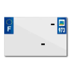 TOP PLAQ műanyag csík üres PVC rendszámtáblához (motorkerékpár formátum 210x130) - 973-as megye - Európa (darabonként) TOP PLAQ Vázak, idomok, kiegészítők Rendszámtábla tartók