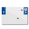 TOP PLAQ PVC rendszámtábla csík cégnévvel, motorkerékpár formátum (210x145 mm), 39-es megye, Európa, darabra TOP PLAQ  Vázak, idomok, kiegészítők Rendszámtábla tartók