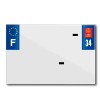 TOP PLAQ PVC rendszámtábla műanyag csík cégnévvel (motorkerékpár formátum 210x145) - 34-es megye - Európa (darabra értendő) TOP PLAQ  Vázak, idomok, kiegészítők Rendszámtábla tartók