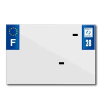 TOP PLAQ PVC rendszámtábla tartó csík cégnévvel (motorkerékpár formátum 210x145) - DEPT 28 - Európa (darabra értendő) TOP PLAQ  Vázak, idomok, kiegészítők Rendszámtábla tartók