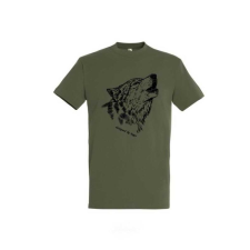 TOP Póló (farkas mintával) kereknyakú (100%pamut 190gr/m2) TOP, katonai szín, 3XL munkaruha