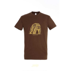 TOP Póló (medve mintával) kereknyakú (100%pamut 190gr/m2) TOP, barna, 2XL