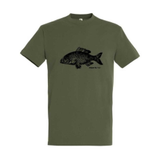 TOP Póló (ponty mintával) kereknyakú (100%pamut 190gr/m2) TOP, katonai szín, 3XL munkaruha