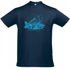 TOP Póló (ponty mintával) kereknyakú (100%pamut 190gr/m2) TOP, sötétkék, 3XL munkaruha