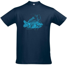 TOP Póló (ponty mintával) kereknyakú (100%pamut 190gr/m2) TOP, sötétkék, 5XL munkaruha