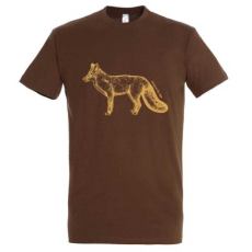TOP Póló (róka mintával) kereknyakú (100%pamut 190gr/m2) TOP, barna, XL