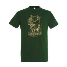 TOP Póló (szarvas mintával) kereknyakú (100%pamut 190gr/m2) TOP, bottle green, 4XL