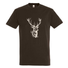 TOP Póló (szarvasfej mintával) kereknyakú (100%pamut 190gr/m2) TOP, csokoládé, 2XL munkaruha
