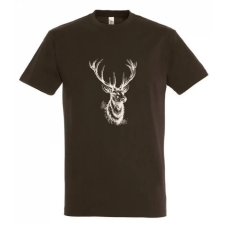 TOP Póló (szarvasfej mintával) kereknyakú (100%pamut 190gr/m2) TOP, csokoládé, 4XL munkaruha
