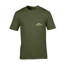 TOP Vadász póló (ponty hímzéssel) kerek nyakú TOP, katonai szín, 3XL munkaruha