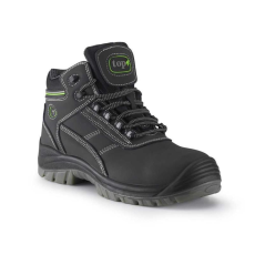 TOP Védőbakancs SRC nubuk bőr felsőrész PU talp TOP BUFFALO MID O1, fekete, 44