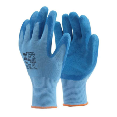 TOP Védőkesztyű latex mártott poliészter csúszásmentes TOP JACK, kék, XL