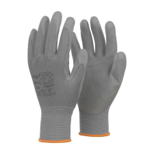 TOP Védőkesztyű PU mártott nylon gumirozott mandzsetta TOP SMOKY+, szürke, M védőkesztyű
