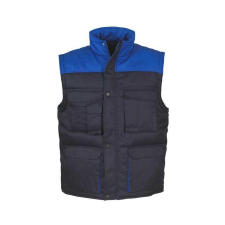 TOP VEST THUNDER bélelt mellény, 80% poliészter, 20% pamut, multifunkciós zsebek, sötétkék, 4XL munkaruha