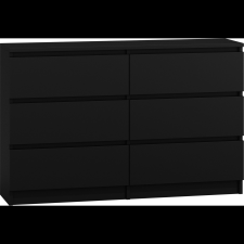 Topeshop Viana M6 Komód - 2x3 Fiókos, Fekete (M6 120 CZERŃ) bútor
