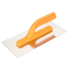 Topex Acél simító, fogazott, rozsdamentes, 280x130mm, 6x6x6mm fog kőműves és burkoló szerszám