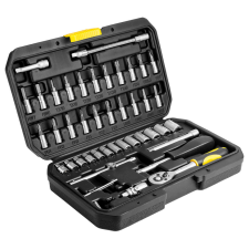 Topex Dugókulcskészlet + bitkészlet 1/4&quot; 46db dugókulcs