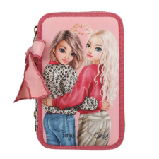  TOPModel töltött tolltartó, 3-emeletes, barátnős, leopárdmintás, masnival LEOHEART (5) tolltartó