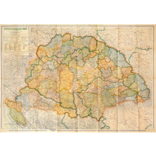 Topomap Magyarország közigazgatása 1918. falitérkép 1942 évi határokkal Kogutowicz Manó Topomap 110x79 cm térkép