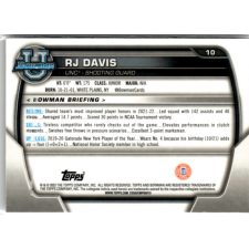 Topps 2022-23 Bowman Chrome University #10 RJ Davis gyűjthető kártya