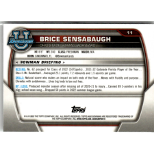 Topps 2022-23 Bowman Chrome University #11 Brice Sensabaugh gyűjthető kártya
