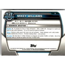 Topps 2022-23 Bowman Chrome University #3 Mikey Williams gyűjthető kártya
