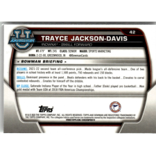 Topps 2022-23 Bowman Chrome University #42 Trayce Jackson-Davis gyűjthető kártya