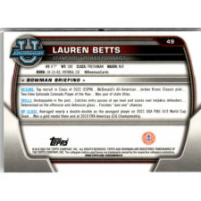 Topps 2022-23 Bowman Chrome University #49 Lauren Betts gyűjthető kártya