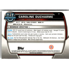 Topps 2022-23 Bowman Chrome University #7 Caroline Ducharme gyűjthető kártya