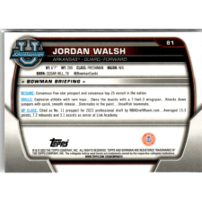 Topps 2022-23 Bowman Chrome University #81 Jordan Walsh gyűjthető kártya