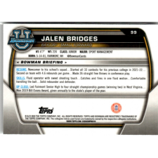 Topps 2022-23 Bowman Chrome University #99 Jalen Bridges gyűjthető kártya