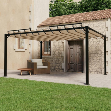 tópszínű szövet és alumínium pavilon lamellás tetővel 3 x 4 m kerti bútor