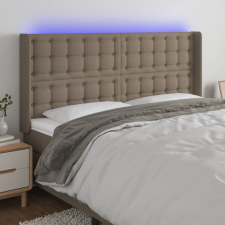 tópszínű szövet LED-es fejtámla 163x16x118/128 cm ágy és ágykellék
