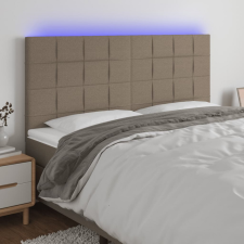  tópszínű szövet LED-es fejtámla 180x5x118/128 cm ágy és ágykellék
