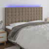  tópszínű szövet LED-es fejtámla 180x5x118/128 cm