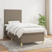  tópszínű szövet rugós ágy matraccal 100 x 200 cm ágy és ágykellék
