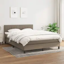  tópszínű szövet rugós ágy matraccal 140 x 200 cm ágy és ágykellék