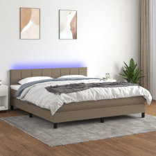  tópszínű szövet rugós és LED-es ágy matraccal 160x200 cm ágy és ágykellék