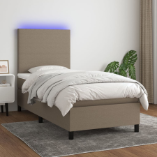 tópszínű szövet rugós és LED-es ágy matraccal 80 x 200 cm ágy és ágykellék